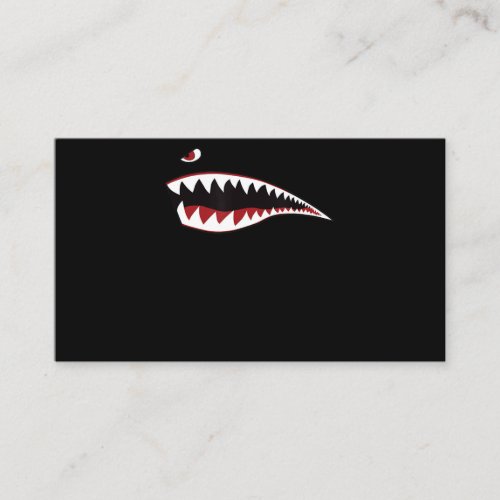 Shark Nose Art  Green _ Wwii Military Plane Business Card