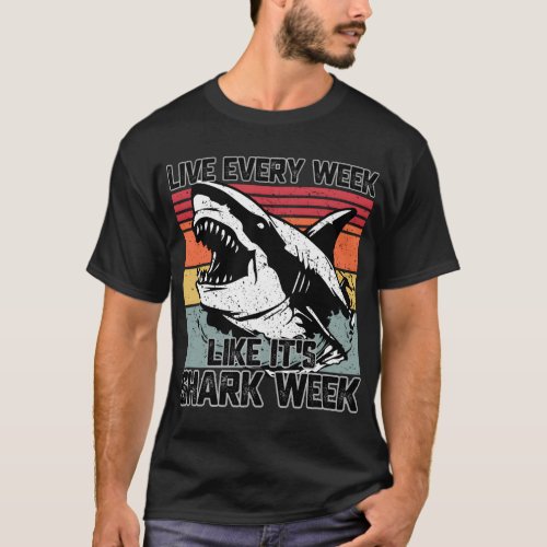 Shark Ocean Biologist Animal Shark Fin Week 2023  T_Shirt
