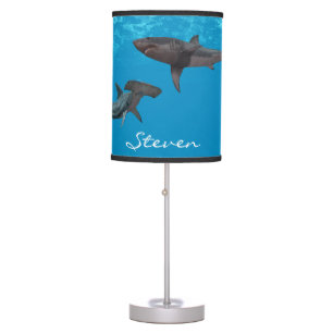 Shark Ocean Personalized Great White Hammerhead Table Lamp