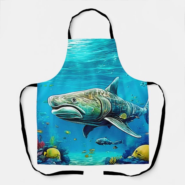 Shark Ocean Predator Art Apron (Front)