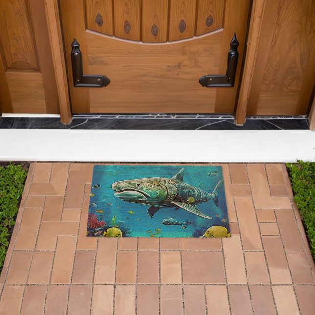 Shark Ocean Predator Art Fiber Doormat (Insitu (Outdoor))