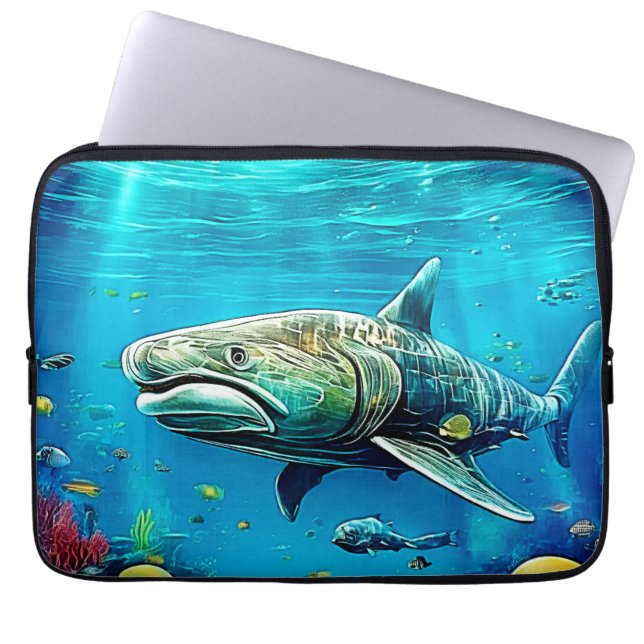 Shark Ocean Predator Art Laptop Sleeve (Front)