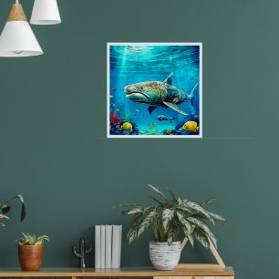 Shark Ocean Predator Art Poster