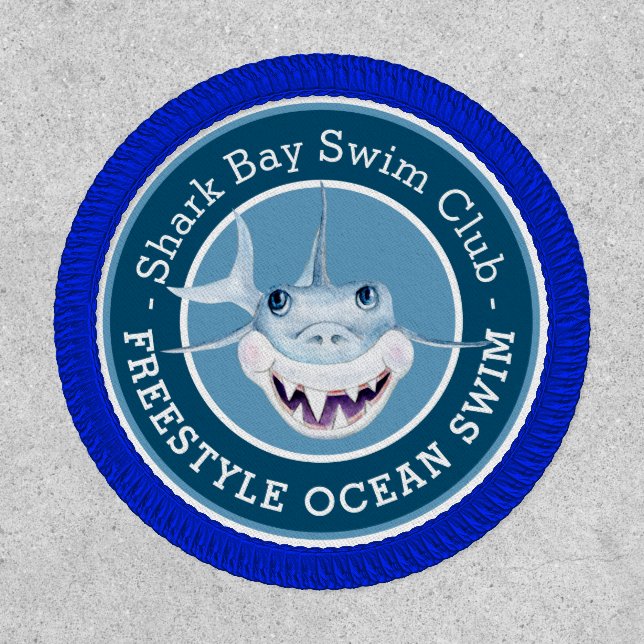 Shark ocean swimmer achievement patch (Front)