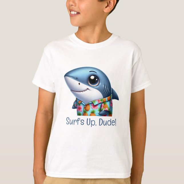 Shark on Vacation - can personalize T-Shirt (Front)