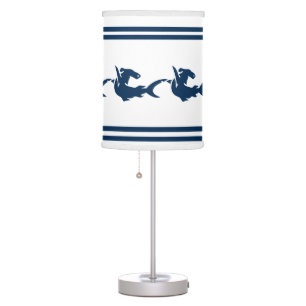 Shark on White background Table Lamp