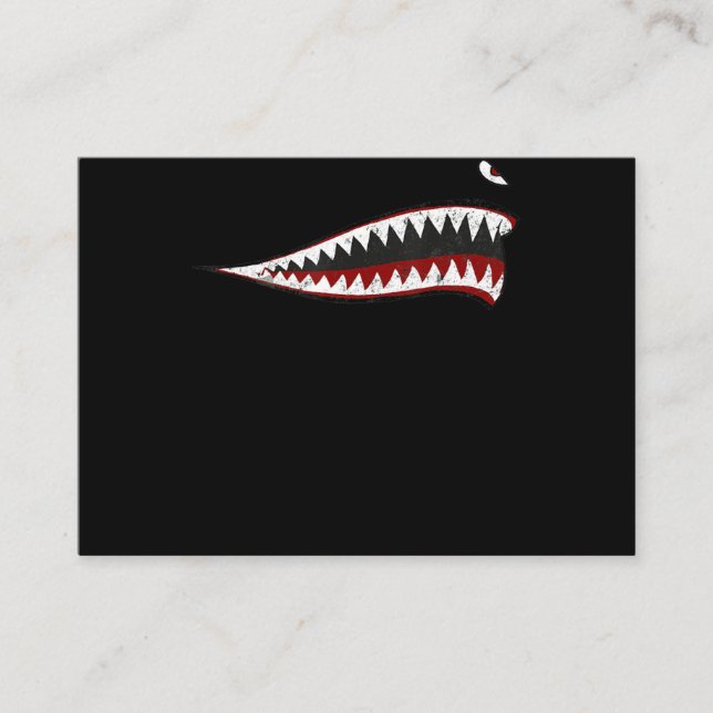 Shark P-40 Warhawk Nose Art Wwii Ww2 Airplane Business Card (Front)