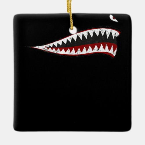 Shark P_40 Warhawk Nose Art Wwii Ww2 Airplane Ceramic Ornament