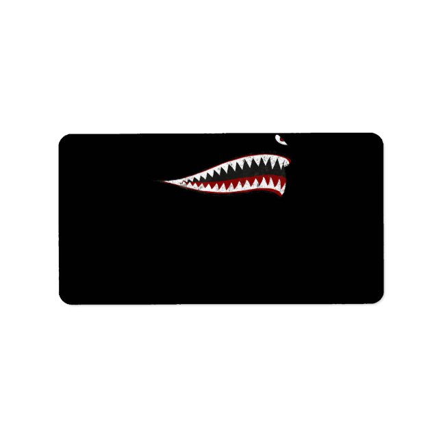 Shark P-40 Warhawk Nose Art Wwii Ww2 Airplane Label (Front)