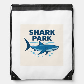 shark park drawstring bag