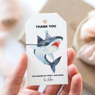 Shark party favor tags
