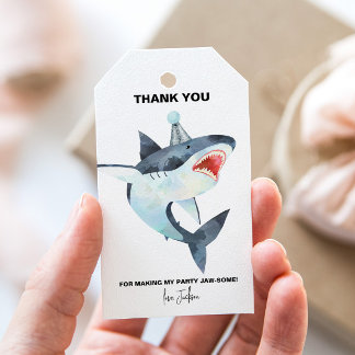 Shark party favor tags