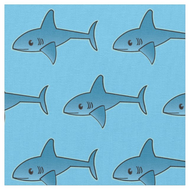Shark Pattern - Custom Combed Cotton (56" width) F Fabric (Close Up)