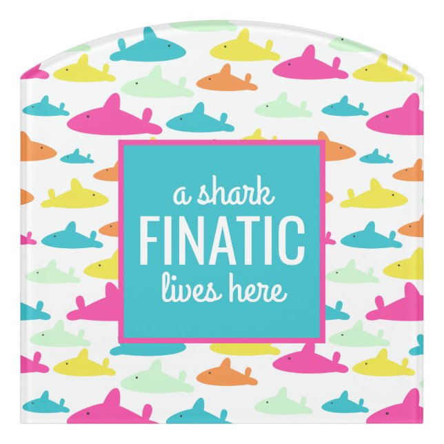 Shark Pattern Door Sign (Contour Front)