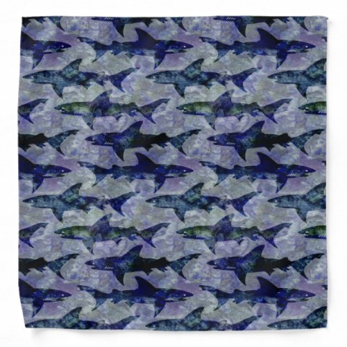 Shark Pattern in Purple and Blue Bandana