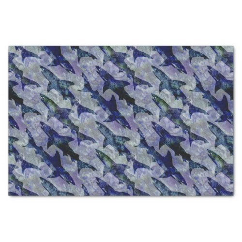 Shark Pattern in Purple and Blue Tissue Paper