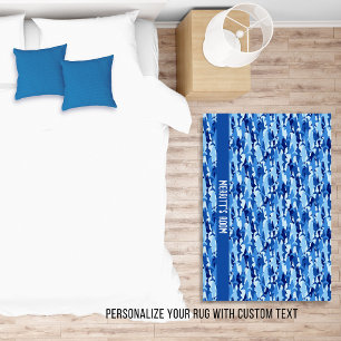 Shark Pattern Personalized Text Custom Name Rug