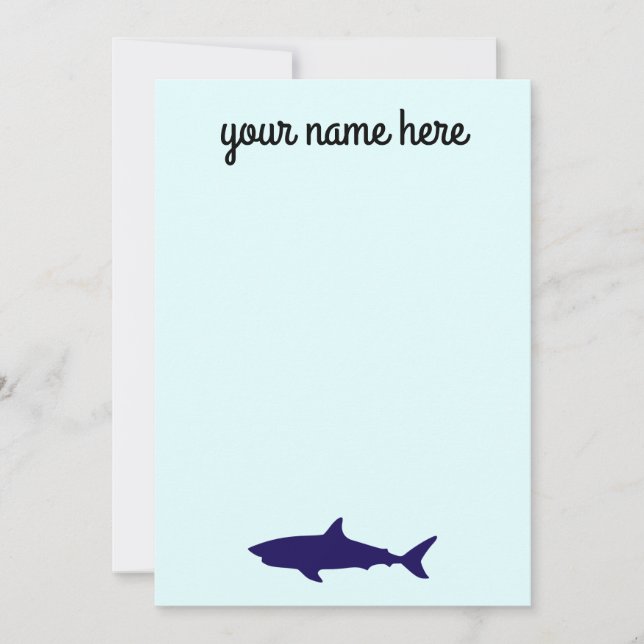 Shark Personalized Stationery for Boys Invitation (Front)