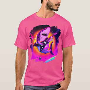 Shark Playing Guitar in Space Outer Space Sharks  T-Shirt