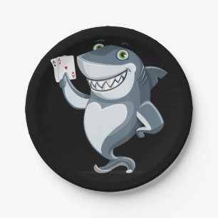 Shark Poker Player  - Funny Poker Gift Paper Plates