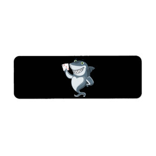Shark Poker Player - Funny Shark Gifts Label
