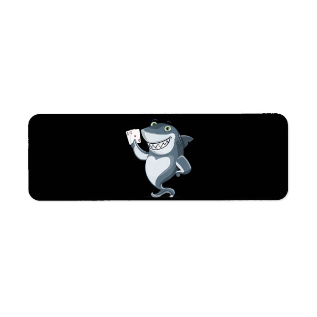 Shark Poker Player - Funny Shark Gifts Label (Front)
