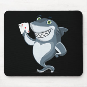 Shark Poker Player - Funny Shark Gifts Mouse Pad