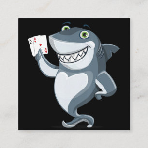 Shark Poker Player - Funny Shark Gifts Square Business Card