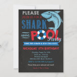 Shark Pool Party Invitation, Shark Invitation at Zazzle
