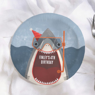 Shark Pool Party Summer Birthday Party Paper Bowls