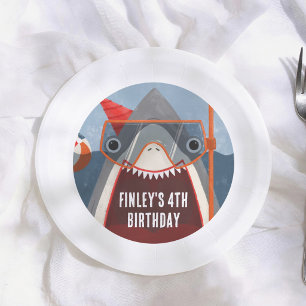 Shark Pool Party Summer Birthday Party Paper Plates