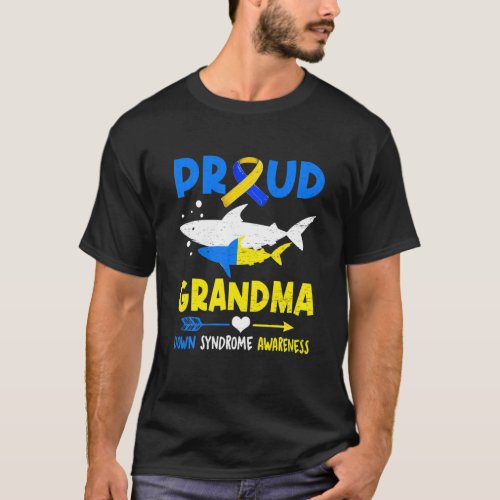 Shark Proud Grandma Down Syndrome Awareness T21 T_Shirt