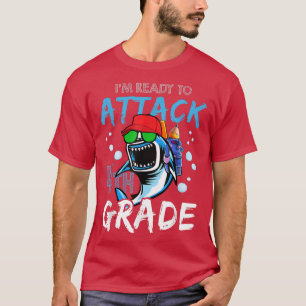 Shark Ready To Attack 4th Grade Boys Back To Schoo T-Shirt