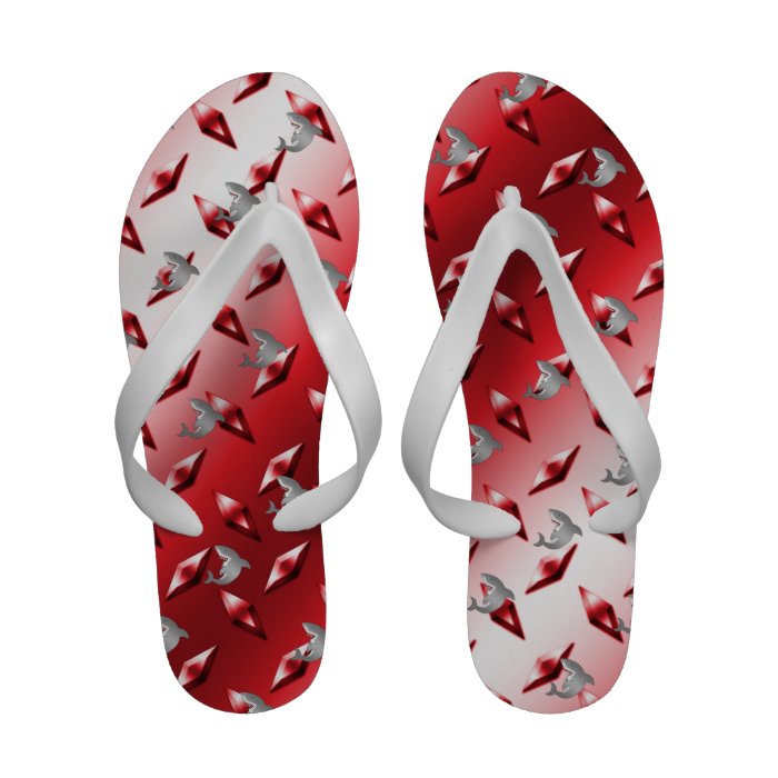 Shark red diamond plate steel pattern sandals