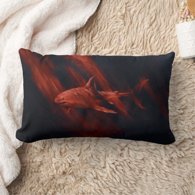 Shark Red Lumbar Pillow (Blanket)