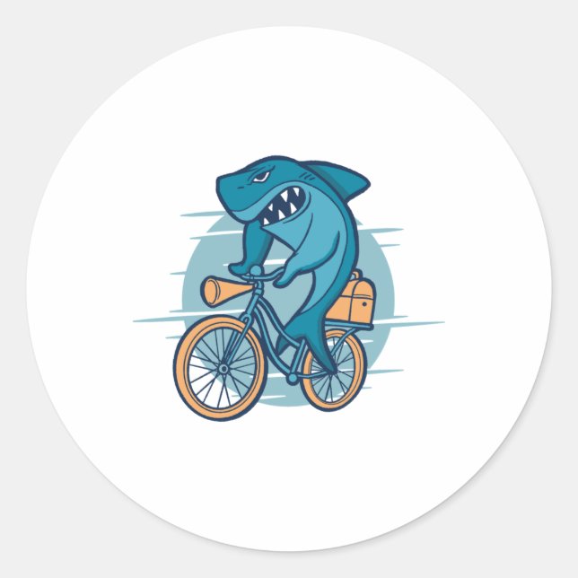 SHARK RIDING BIKE CLASSIC ROUND STICKER (Front)