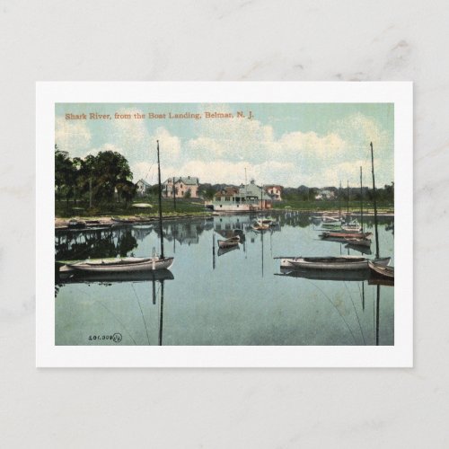 Shark River Belmar NJ Vintage Postcard