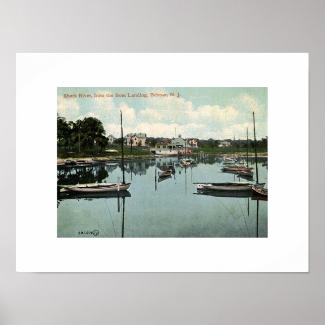 Shark River, Belmar, NJ Vintage Poster (Front)