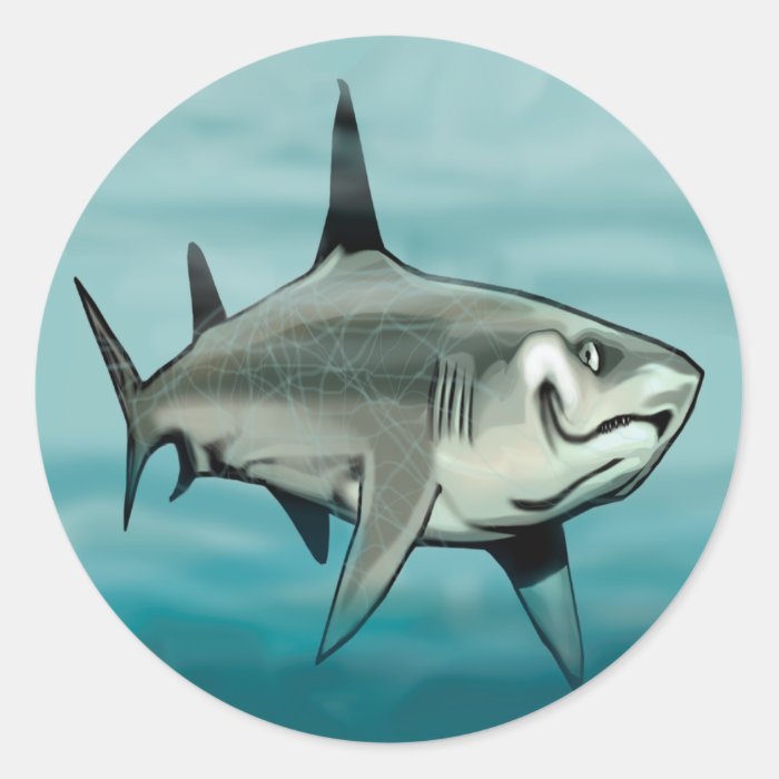 Shark Round Stickers