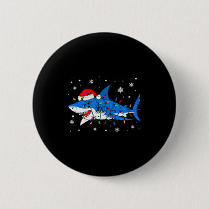 Shark Santa Hat Christmas Lights Xmas Pajama Men W Button