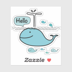 shark says hello sticker