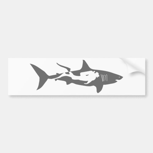 shark scuba diver diving hai tauchen bumper sticker