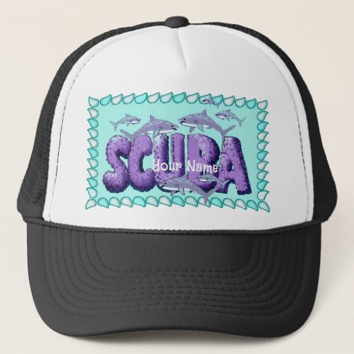Shark Scuba Diver Trucker Hat