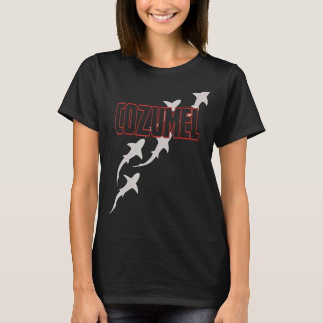 Shark Scuba Diving Cozumel Scuba Diving With Shark T-Shirt (Front)