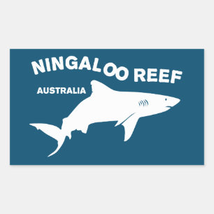 Shark Scuba Diving In Australia, Ningaloo Reef Rectangular Sticker