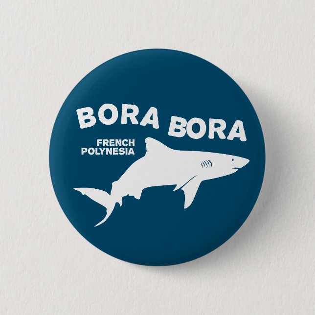 Shark Scuba Diving In Bora Bora Button (Front)
