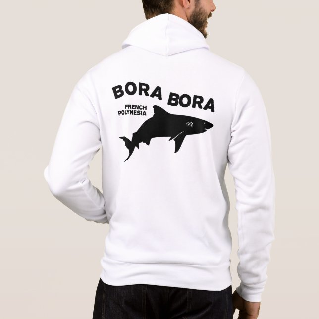 Shark Scuba Diving In Bora Bora Hoodie (Back)