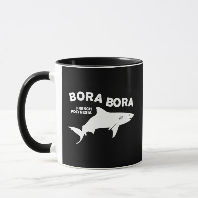 Shark Scuba Diving In Bora Bora Mug (Left)