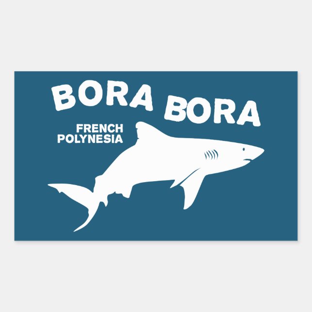 Shark Scuba Diving In Bora Bora Rectangular Sticker (Front)