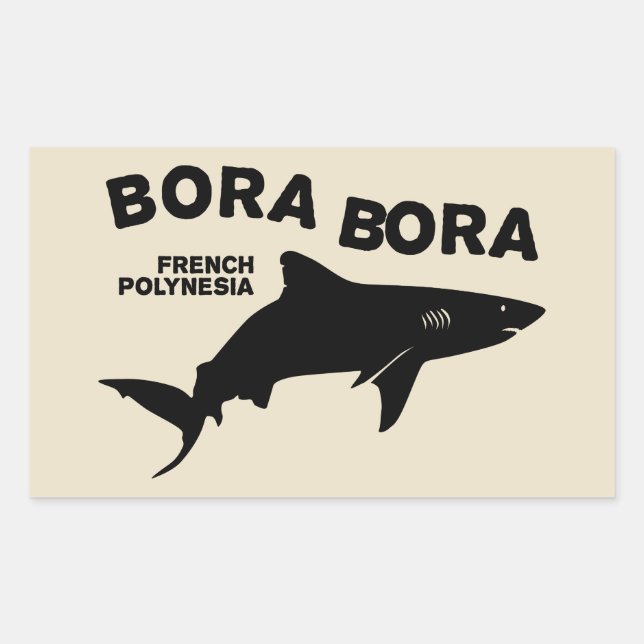 Shark Scuba Diving In Bora Bora Rectangular Sticker (Front)
